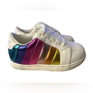 Kurt Geiger Mini Lane Stripe Kid Sneakers 24/8M With Rainbow Stripes